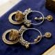 Handcrafted Metal Temple Hoop Earrings